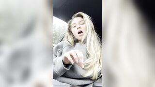 Ellie May Teases You Pretending Shes Giving Handjob POV Solo Car StripTease